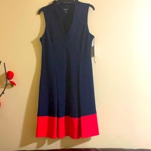 Ronni Nicole Lovely Ruffle+Plunging Neck Fit&Flare